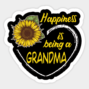 Happiness Is Being A Grandma Sunflower Heart Sticker